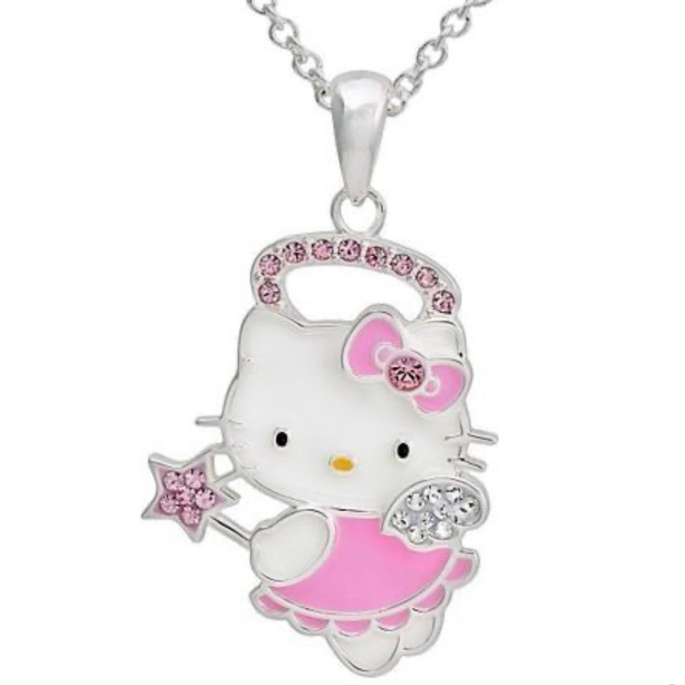 NWOT Hello Kitty Pink and Silver Charm Necklace